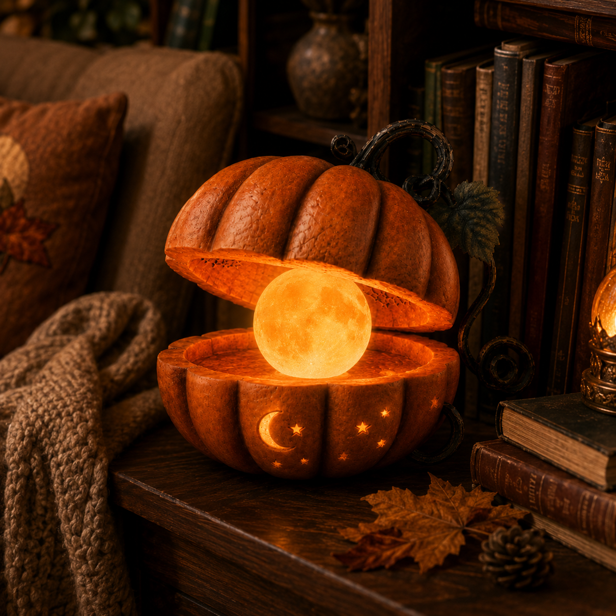 Enchanted Pumpkin Moon Lamp
