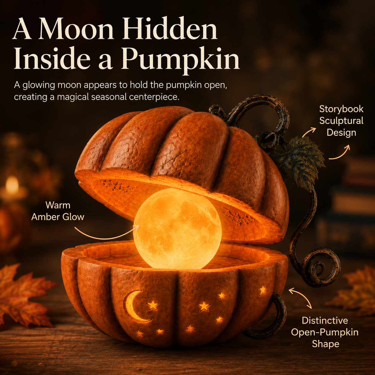 Enchanted Pumpkin Moon Lamp