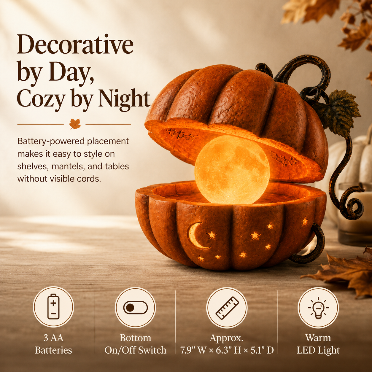 Enchanted Pumpkin Moon Lamp