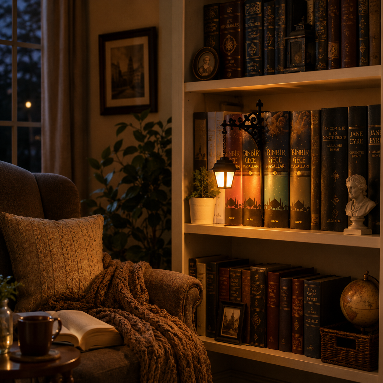 Vintage Streetlamp Bookshelf Light
