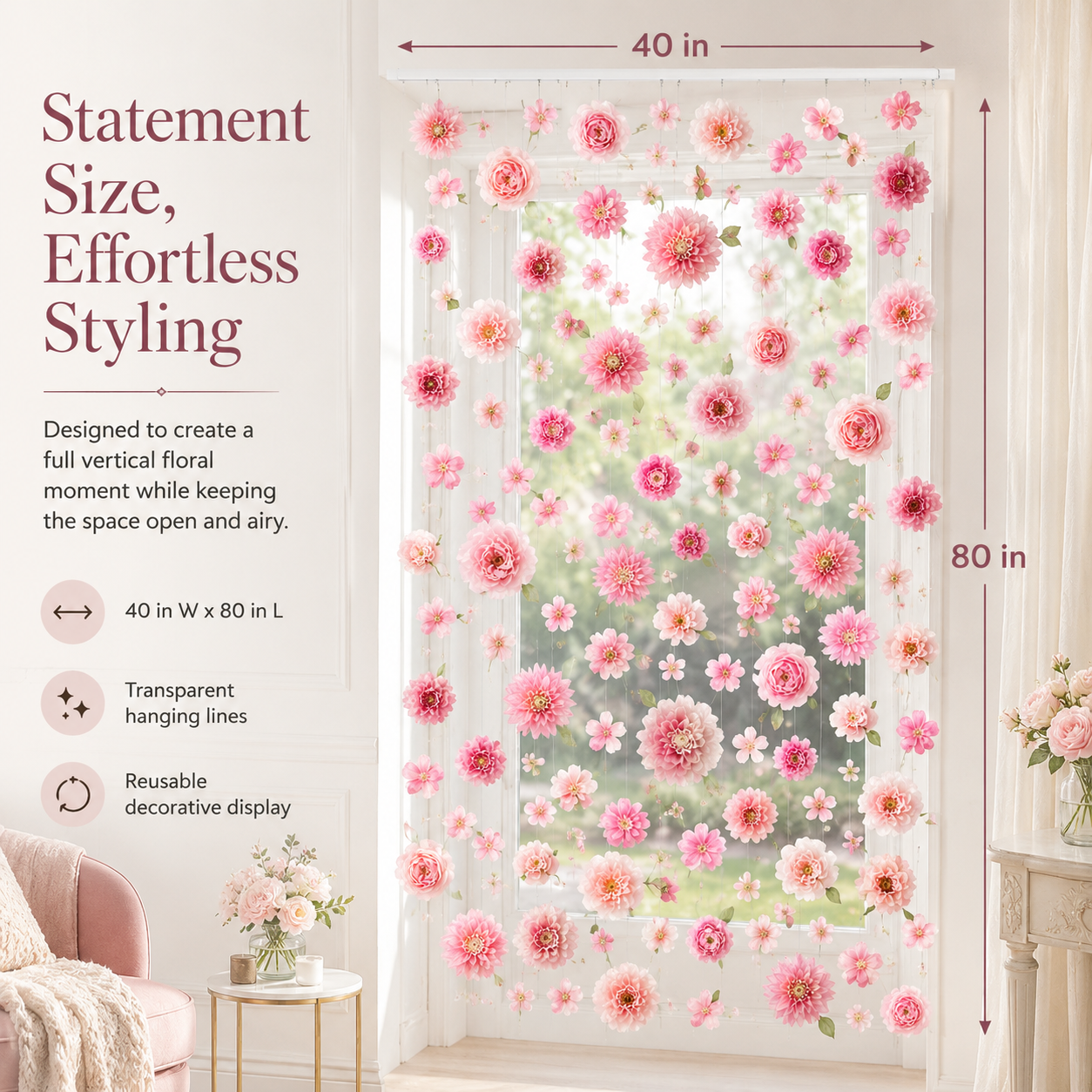 Suspended Bloom Garden Curtain