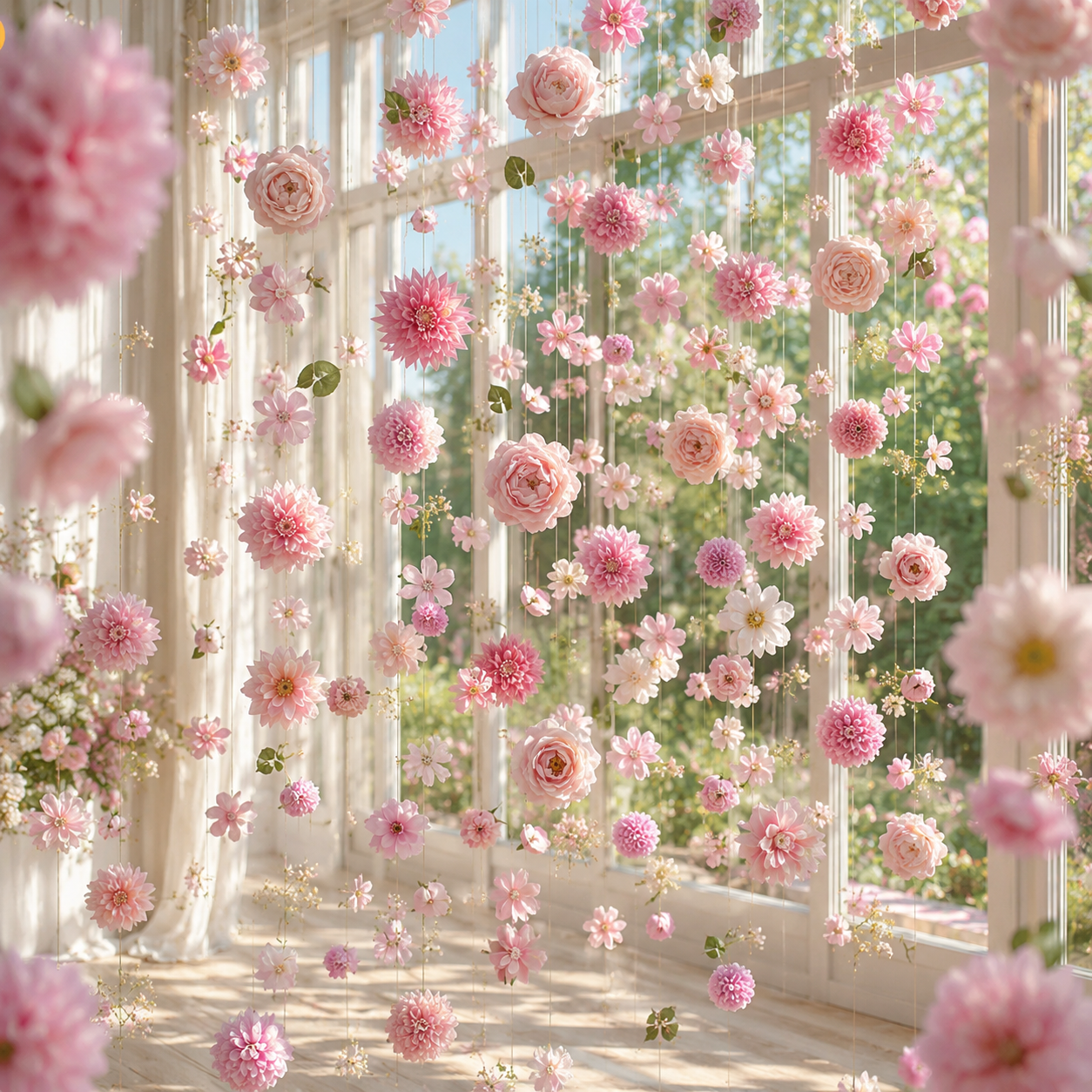 Suspended Bloom Garden Curtain