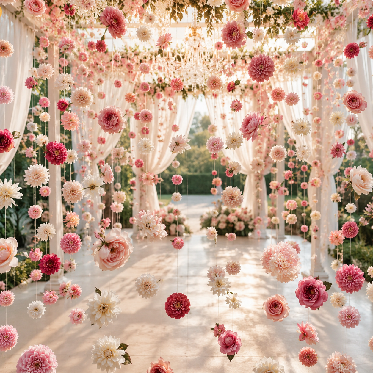 Suspended Bloom Garden Curtain