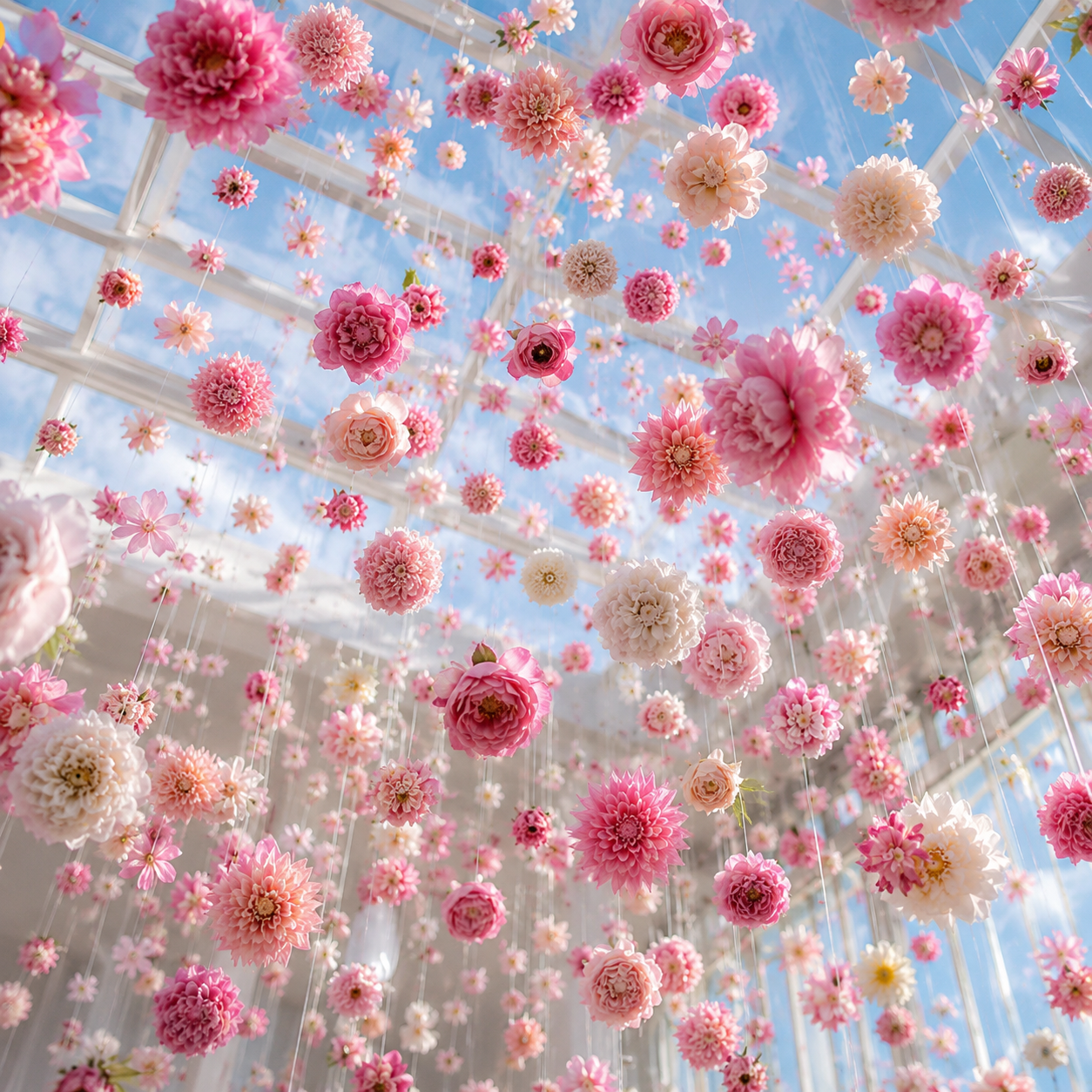 Suspended Bloom Garden Curtain