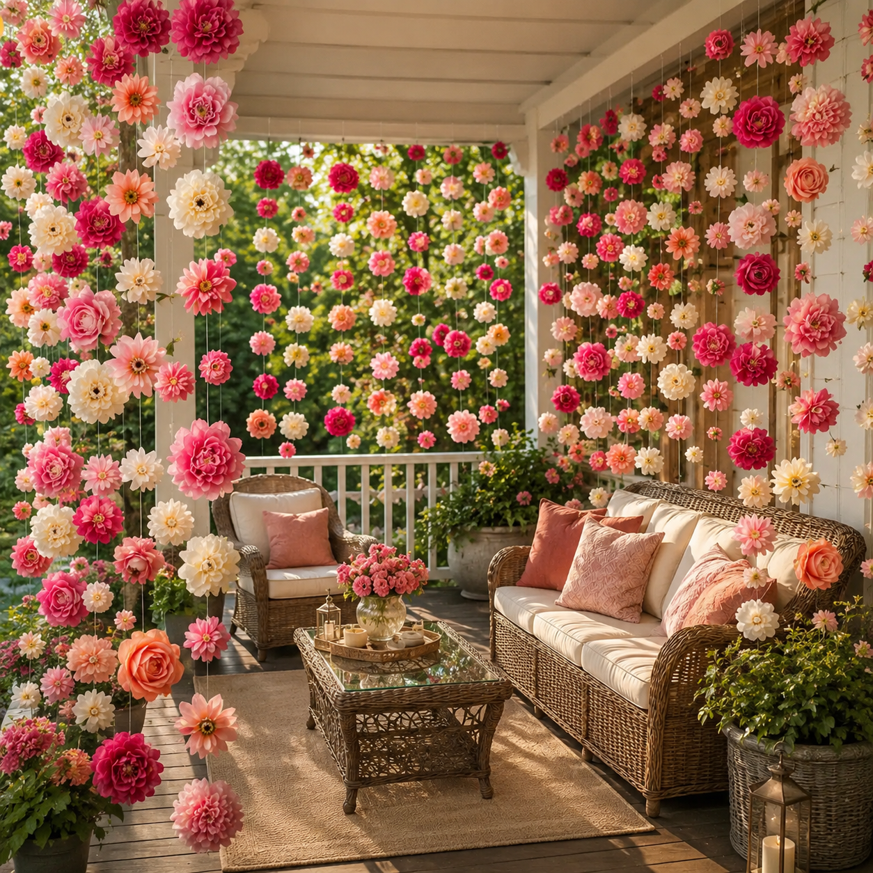 Suspended Bloom Garden Curtain