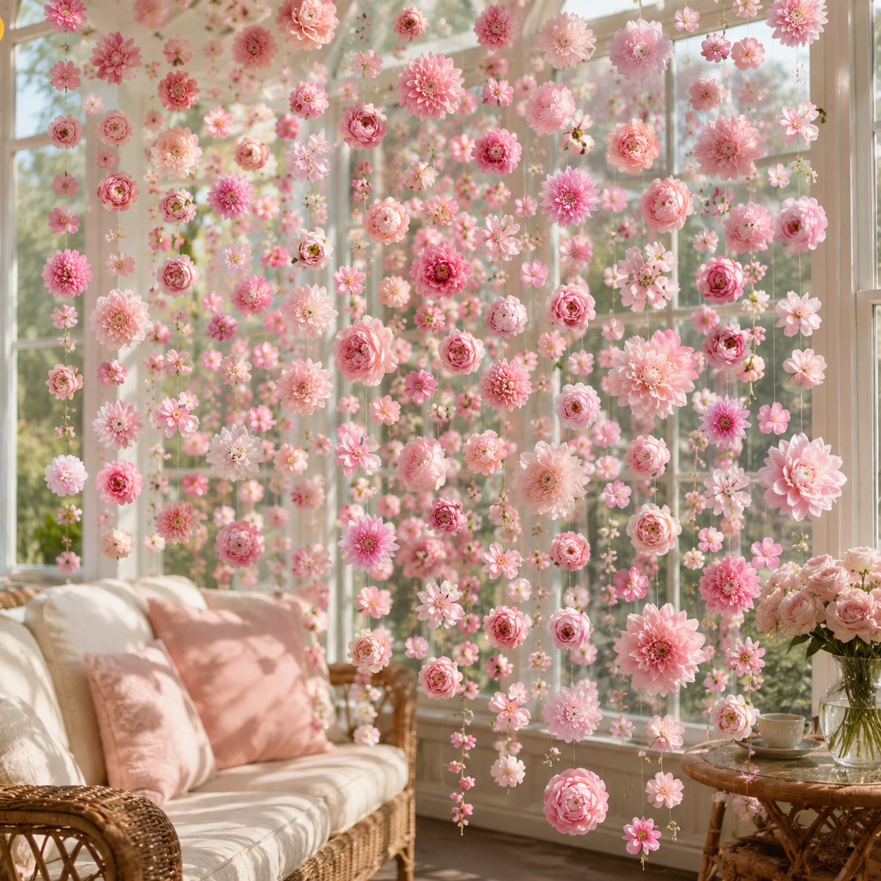 Suspended Bloom Garden Curtain