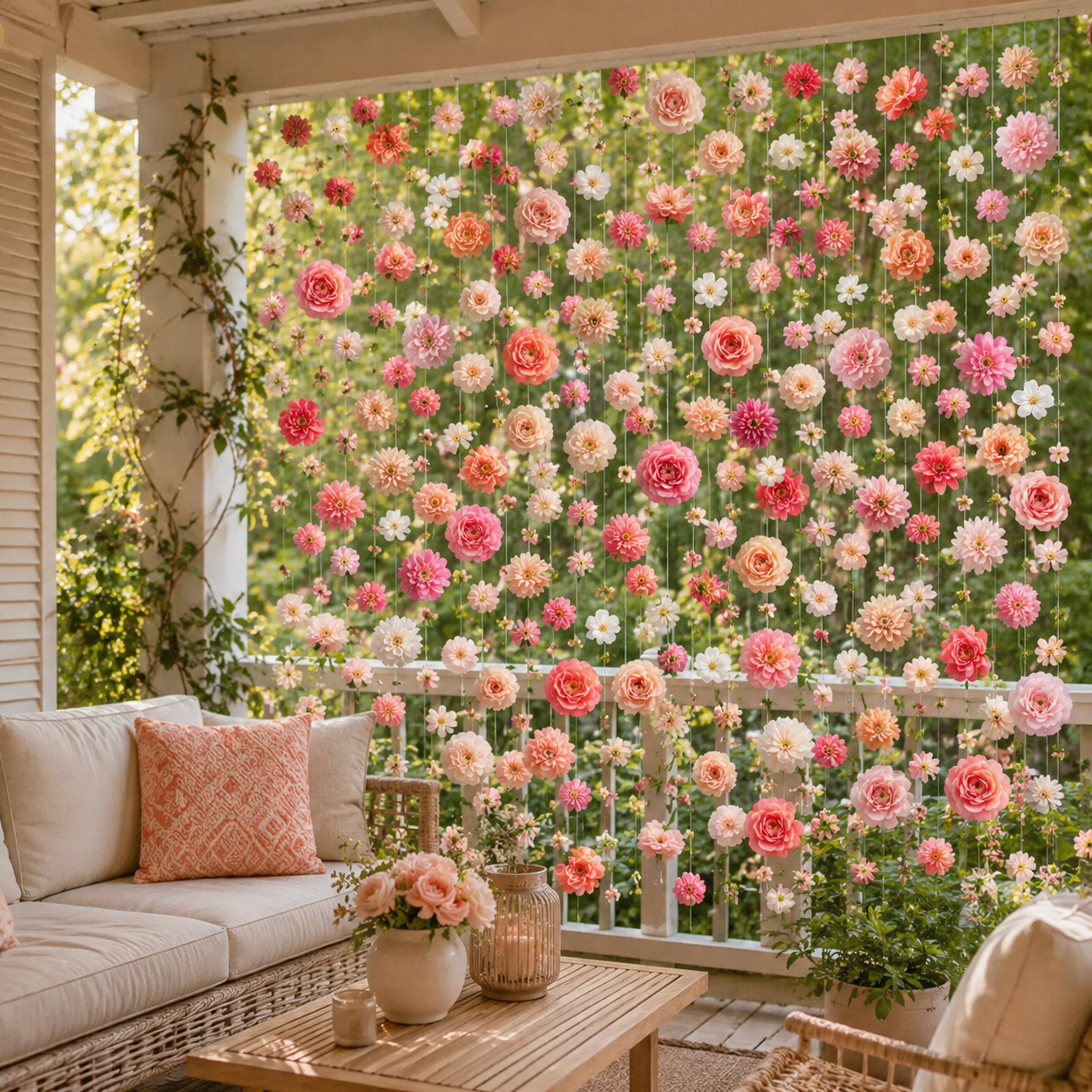 Suspended Bloom Garden Curtain