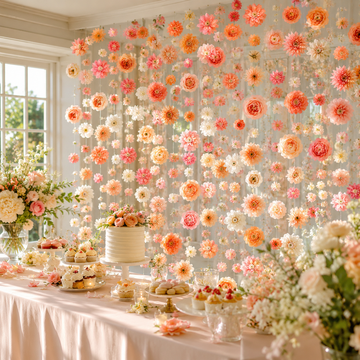 Suspended Bloom Garden Curtain