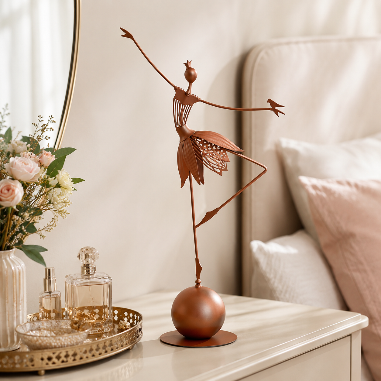 Graceful Balancing Dancer Metal Sculpture