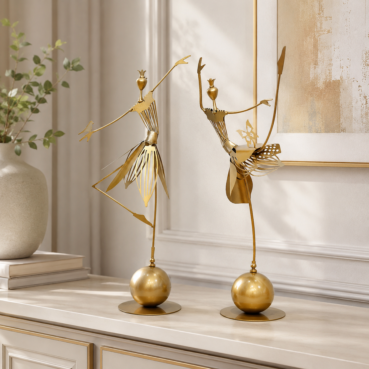 Graceful Balancing Dancer Metal Sculpture