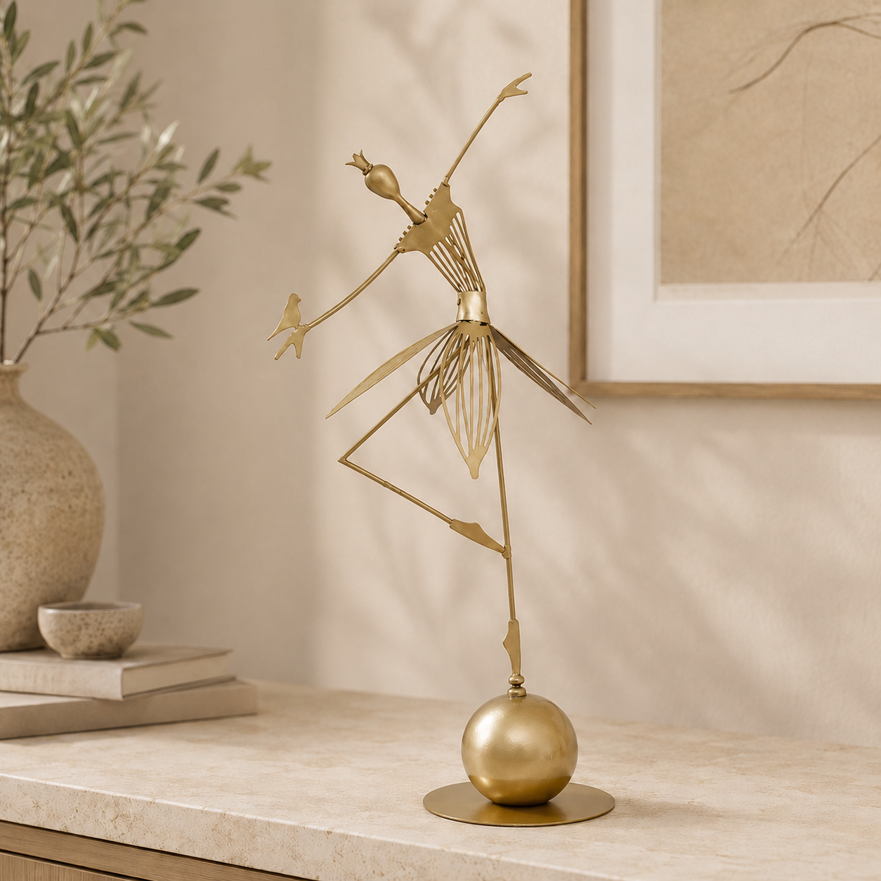 Graceful Balancing Dancer Metal Sculpture