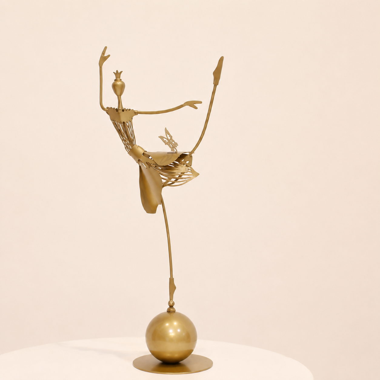 Graceful Balancing Dancer Metal Sculpture