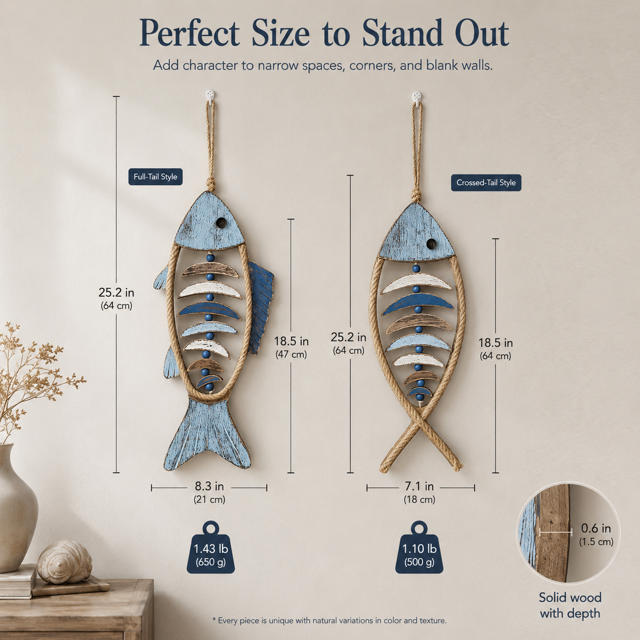 Harbor Relic Wooden Fishbone Wall Decor
