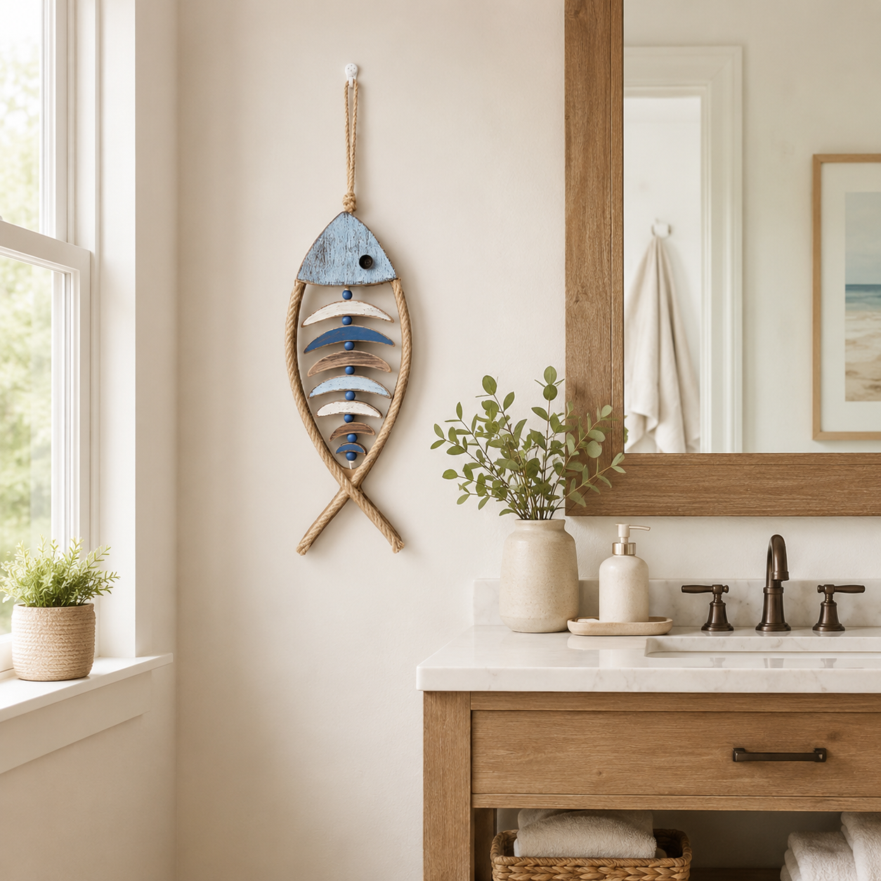 Harbor Relic Wooden Fishbone Wall Decor