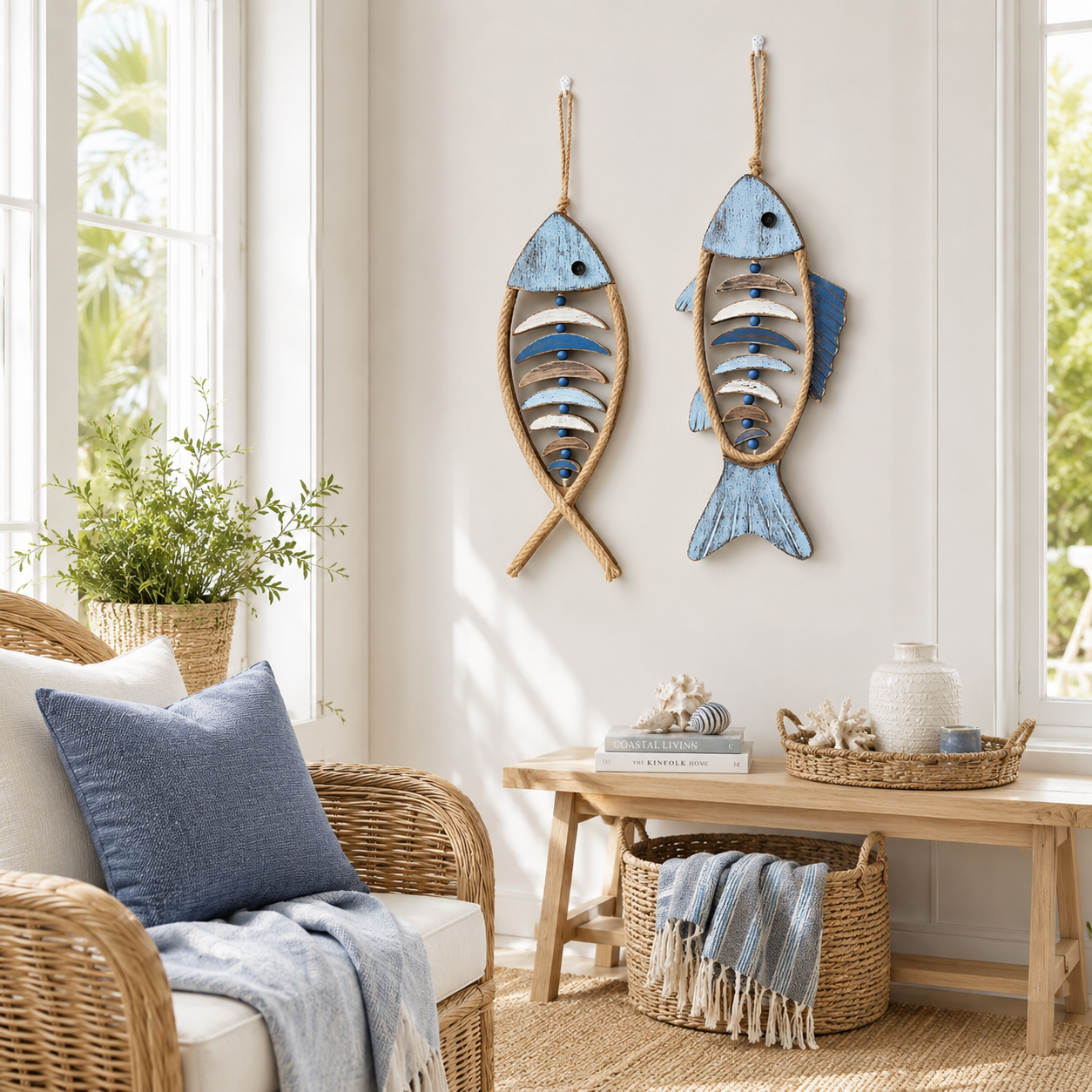 Harbor Relic Wooden Fishbone Wall Decor