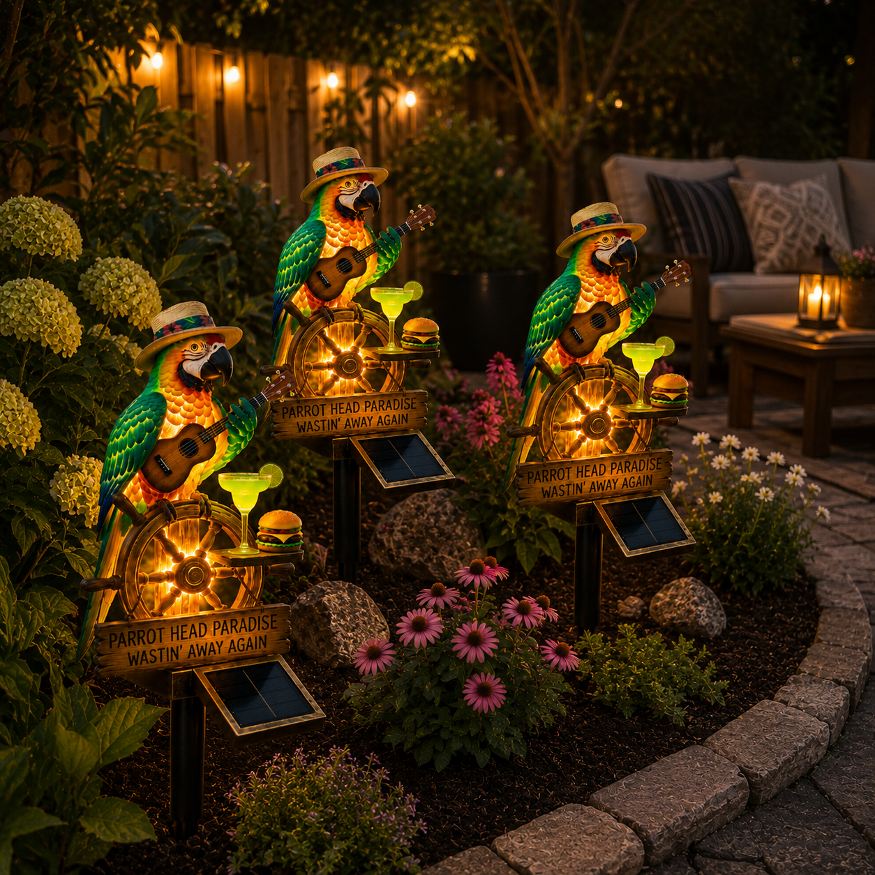 Parrot Paradise Solar Garden Stake