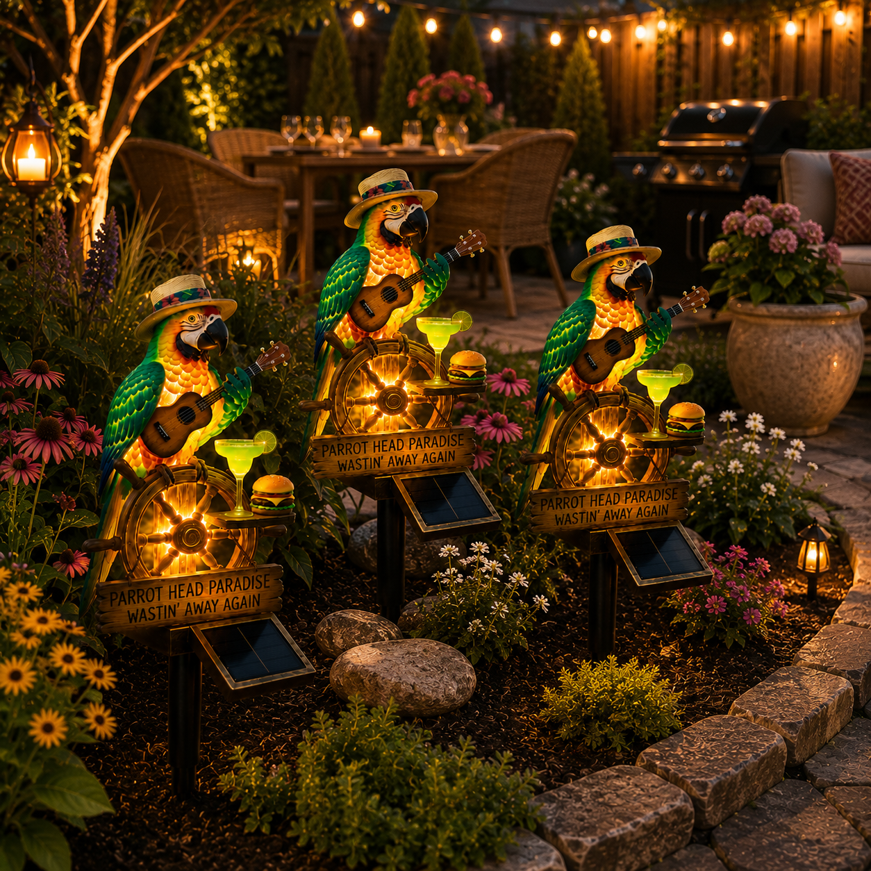 Parrot Paradise Solar Garden Stake
