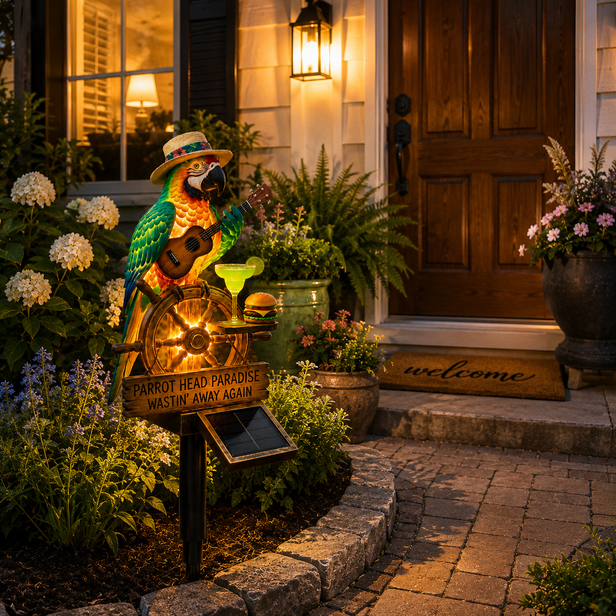Parrot Paradise Solar Garden Stake