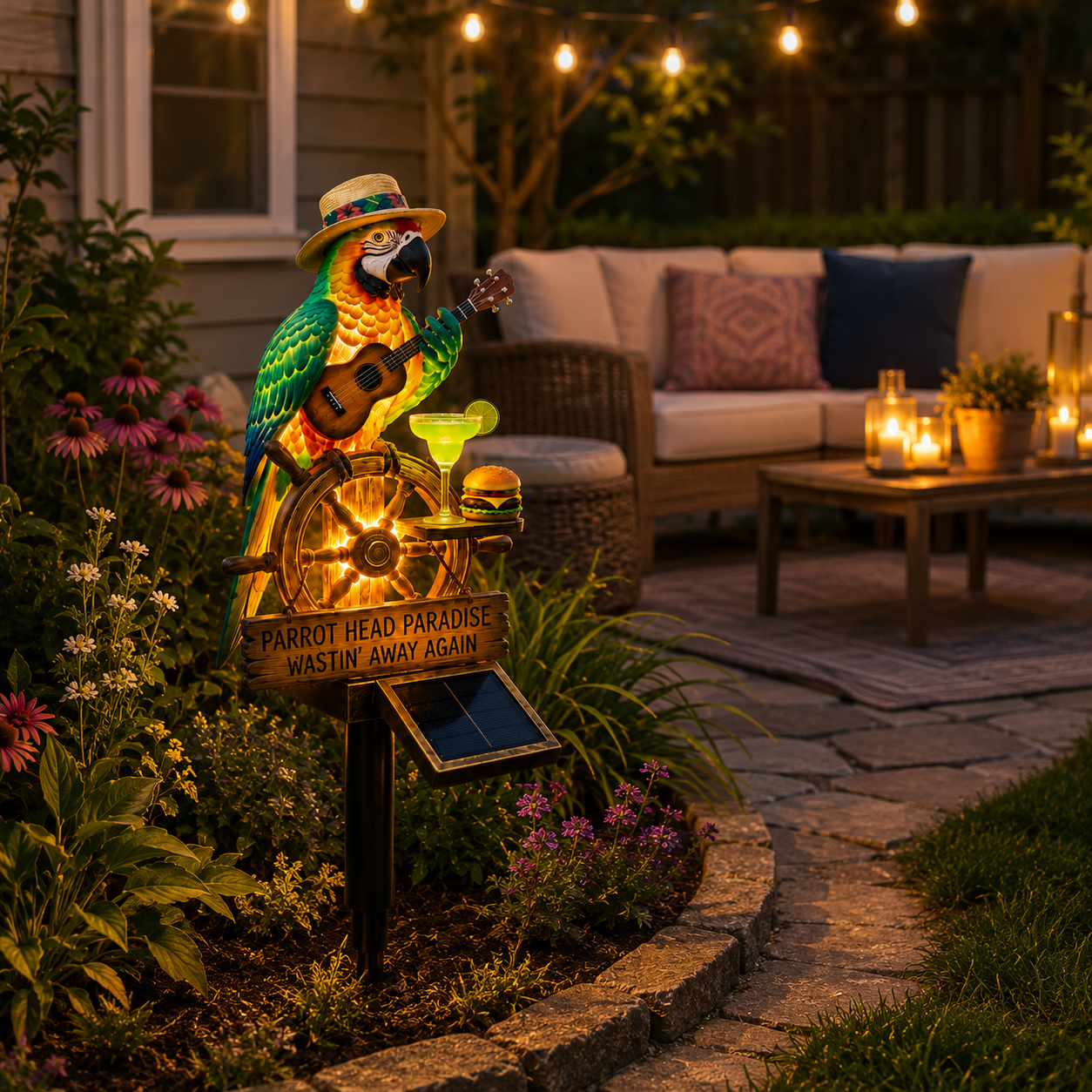 Parrot Paradise Solar Garden Stake