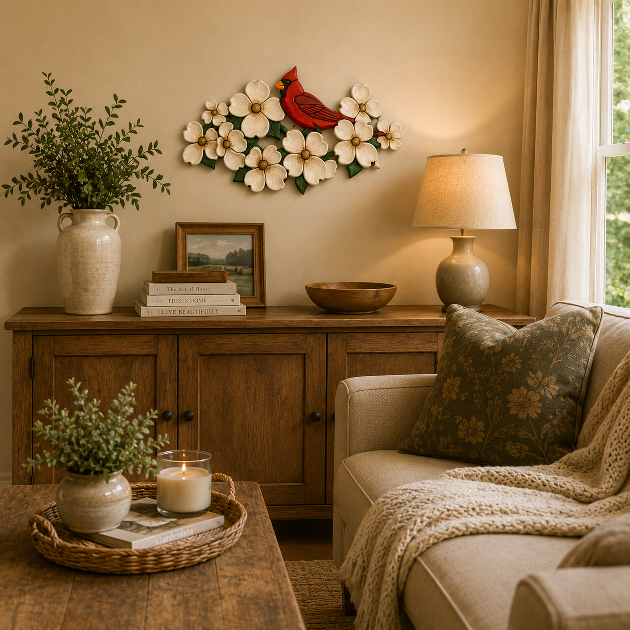 Blessings in Bloom Cardinal Wooden Wall Art