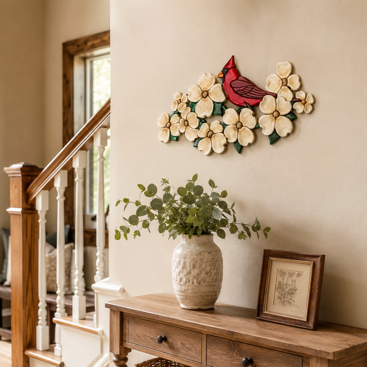 Blessings in Bloom Cardinal Wooden Wall Art