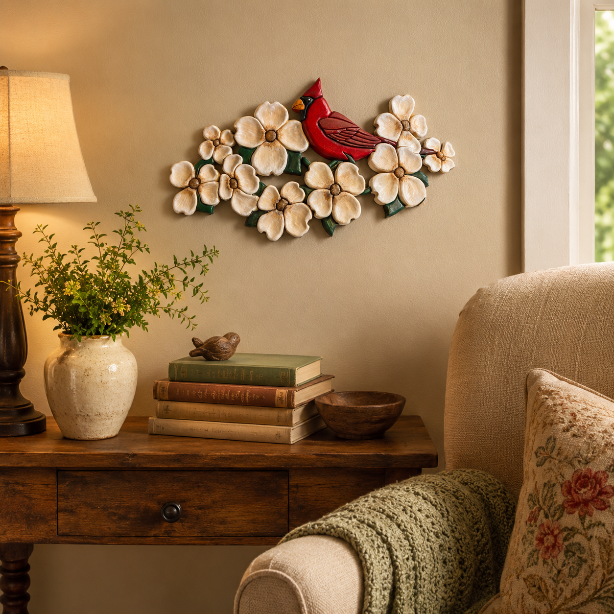 Blessings in Bloom Cardinal Wooden Wall Art