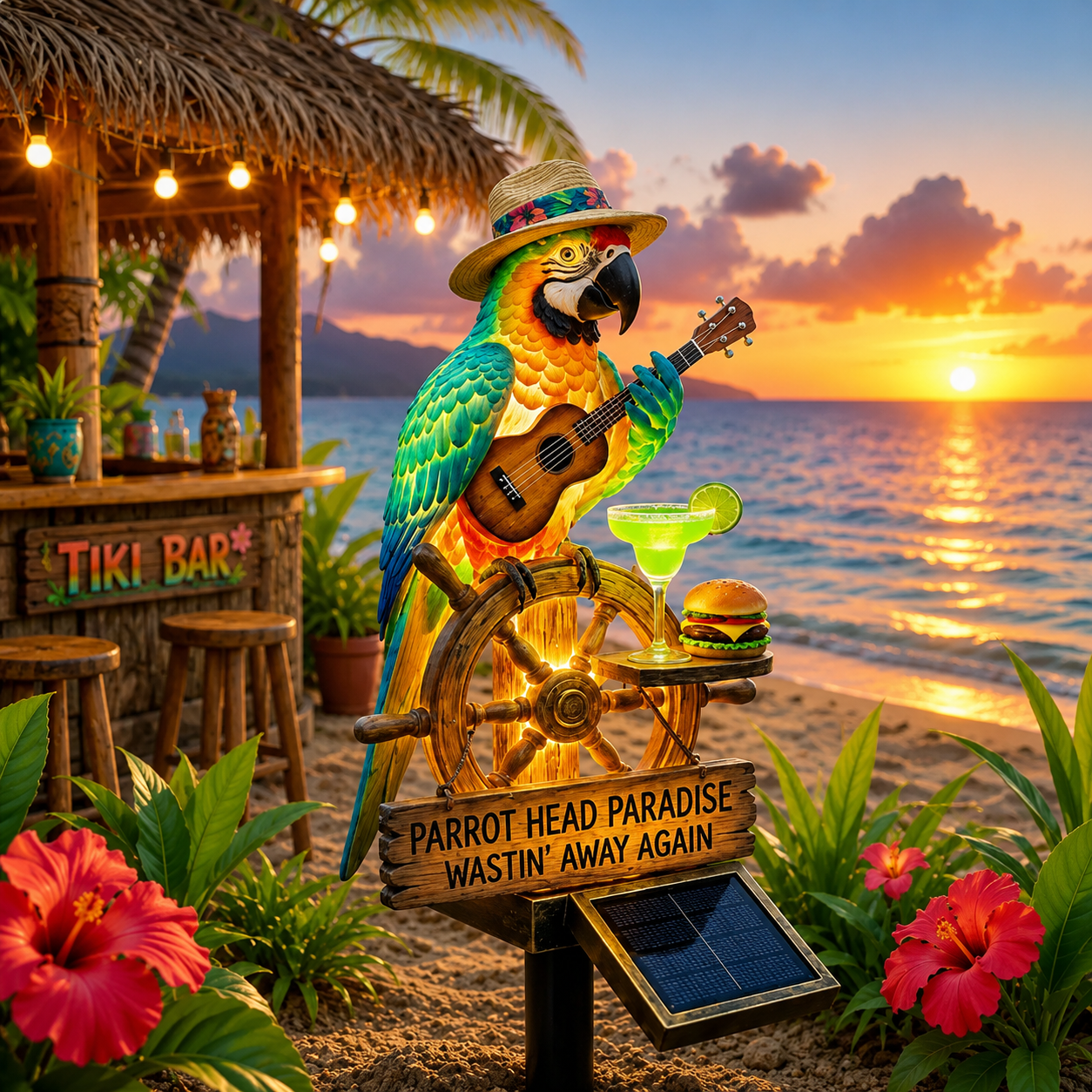 Parrot Paradise Solar Garden Stake