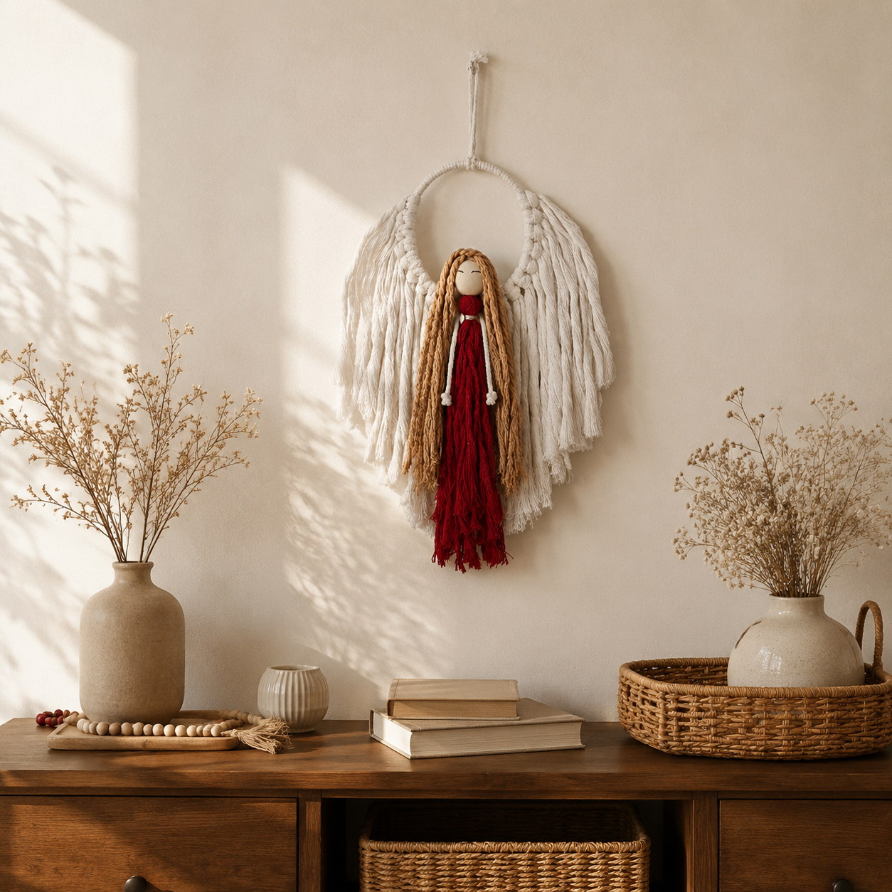 Macrame Guardian Angel Wall Hanging