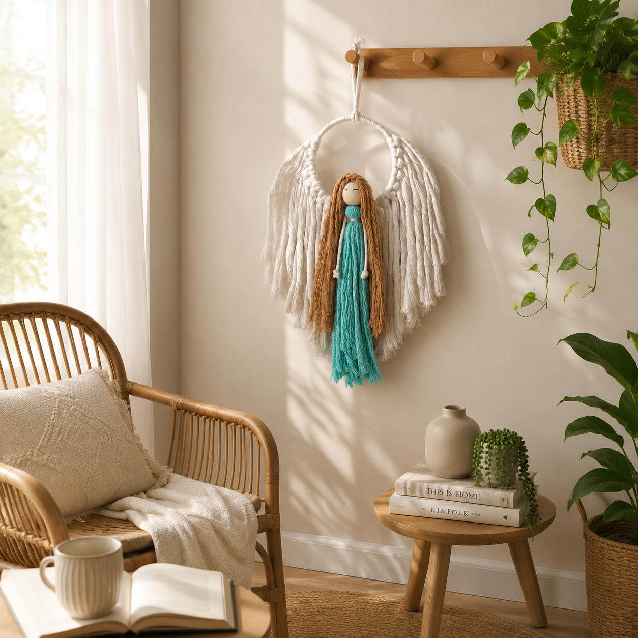 Macrame Guardian Angel Wall Hanging