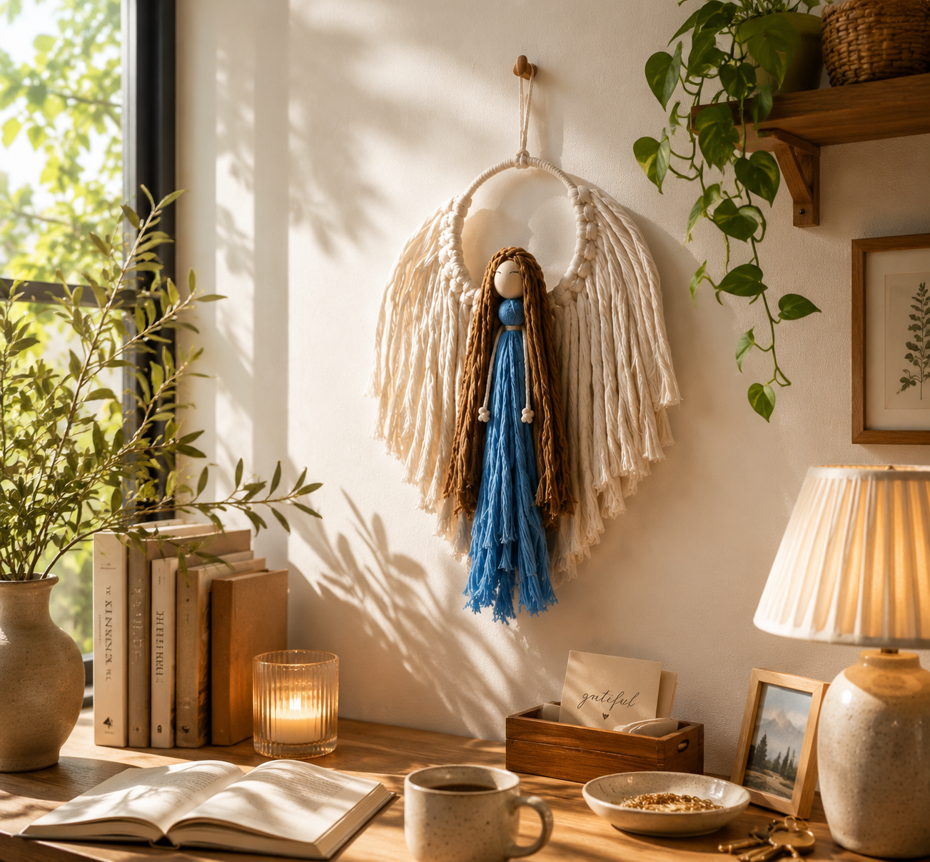 Macrame Guardian Angel Wall Hanging