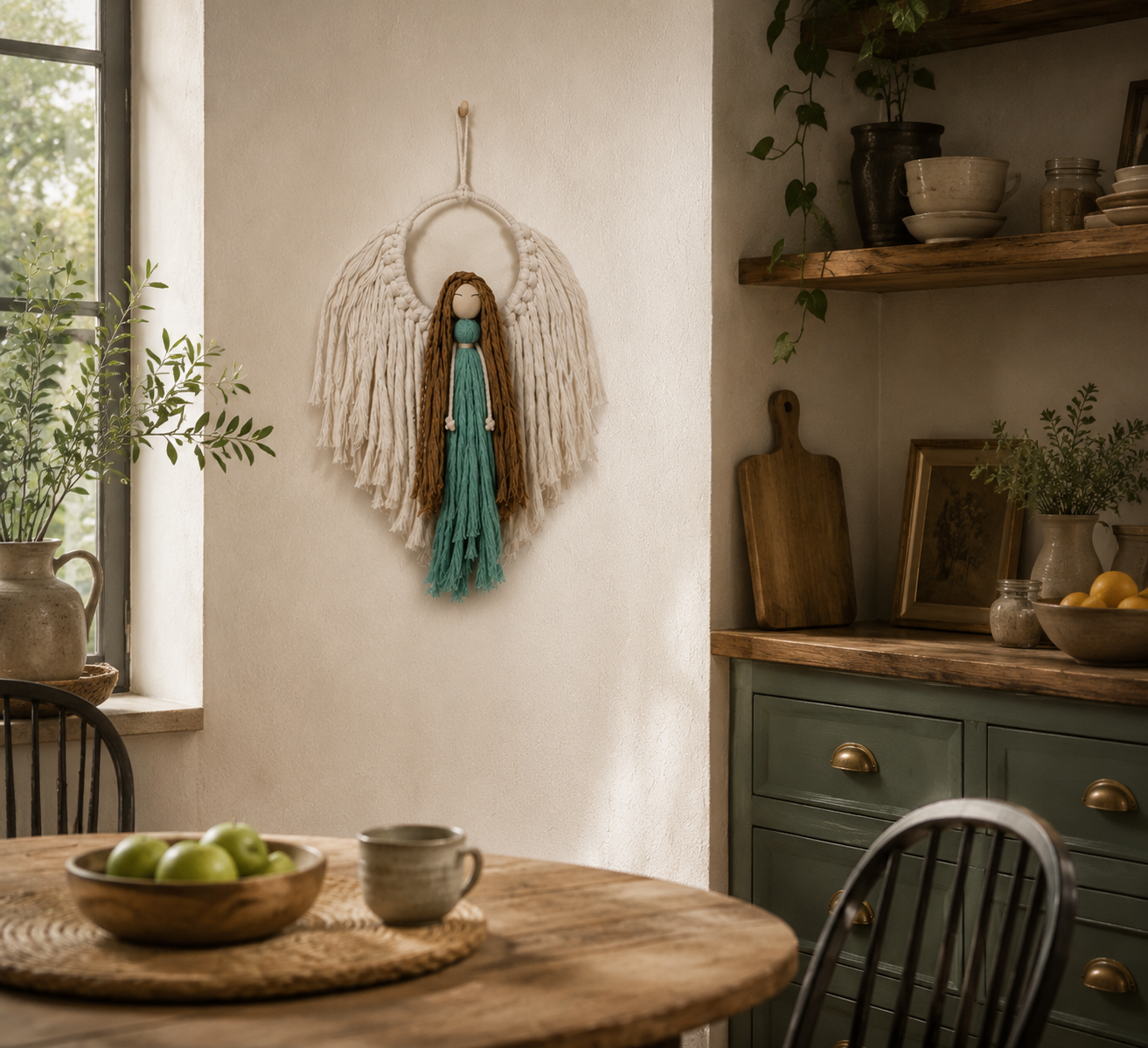 Macrame Guardian Angel Wall Hanging