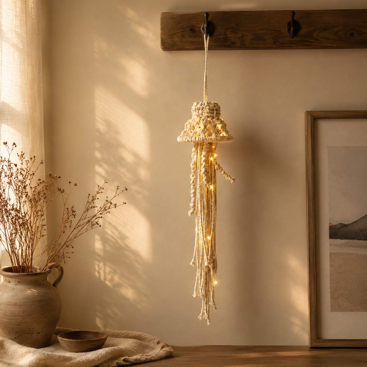 Lighted Woven Spirit Hanging Decor