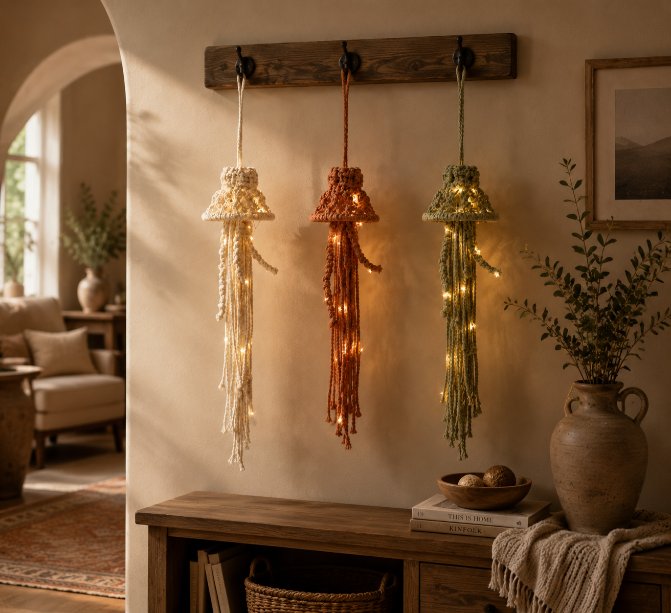 Lighted Woven Spirit Hanging Decor