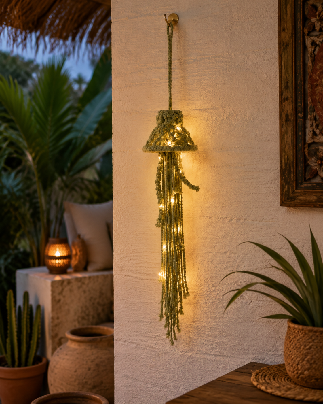 Lighted Woven Spirit Hanging Decor