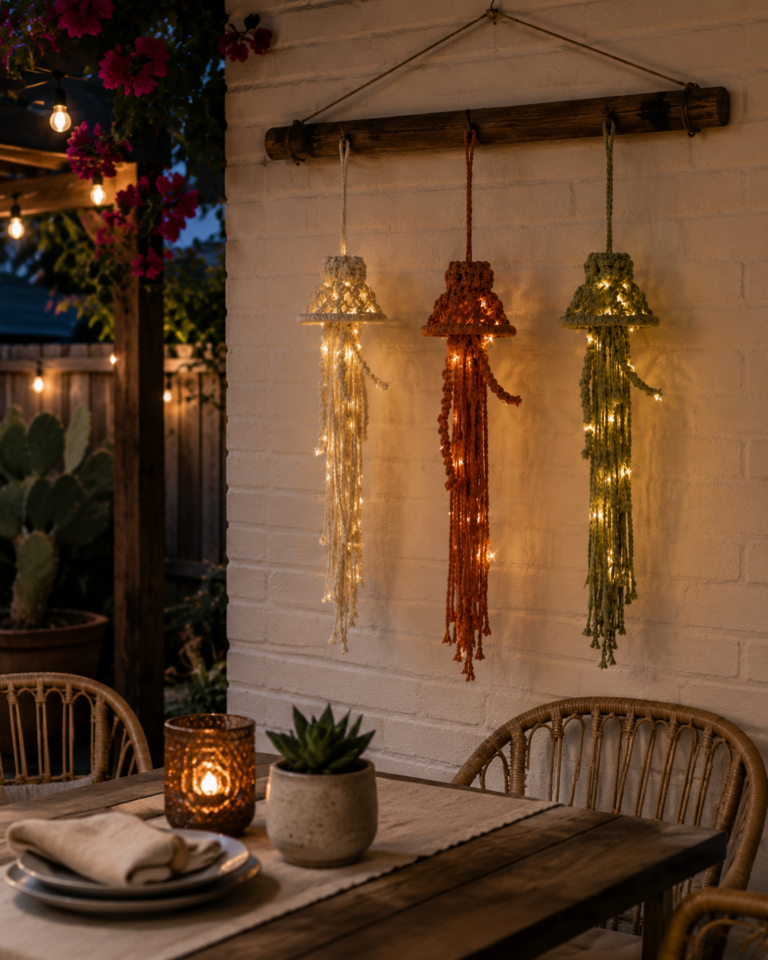 Lighted Woven Spirit Hanging Decor