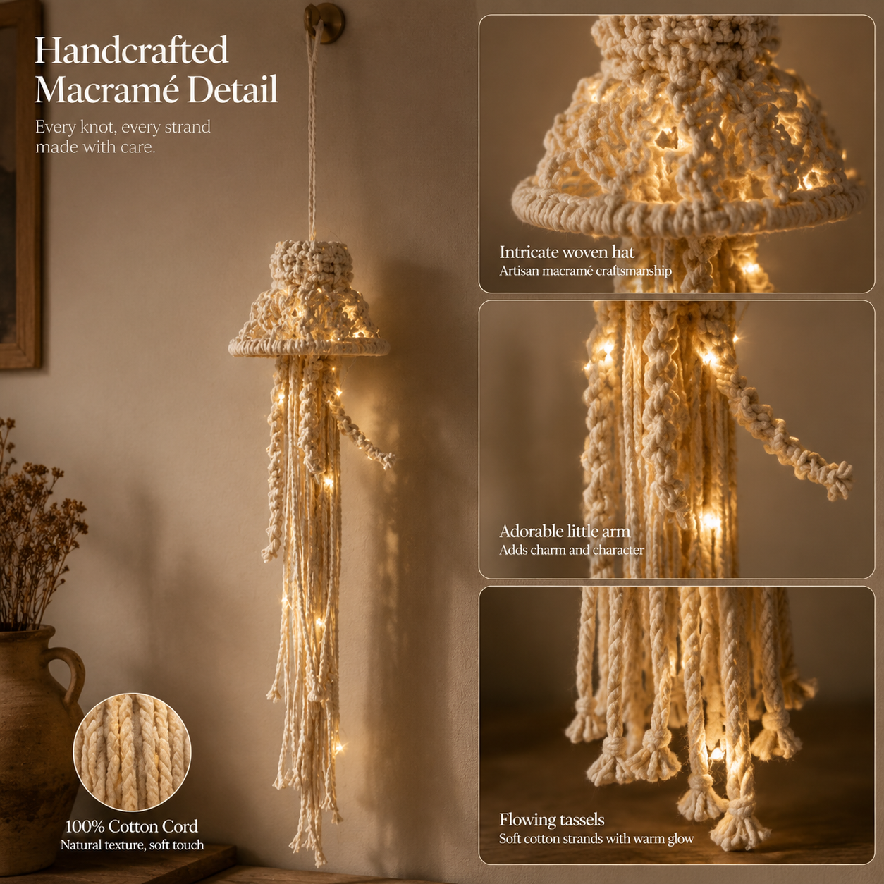 Lighted Woven Spirit Hanging Decor