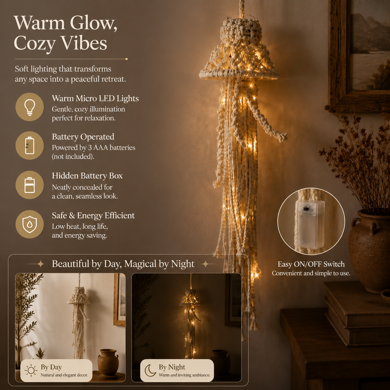 Lighted Woven Spirit Hanging Decor