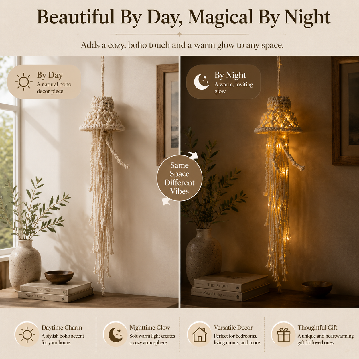 Lighted Woven Spirit Hanging Decor