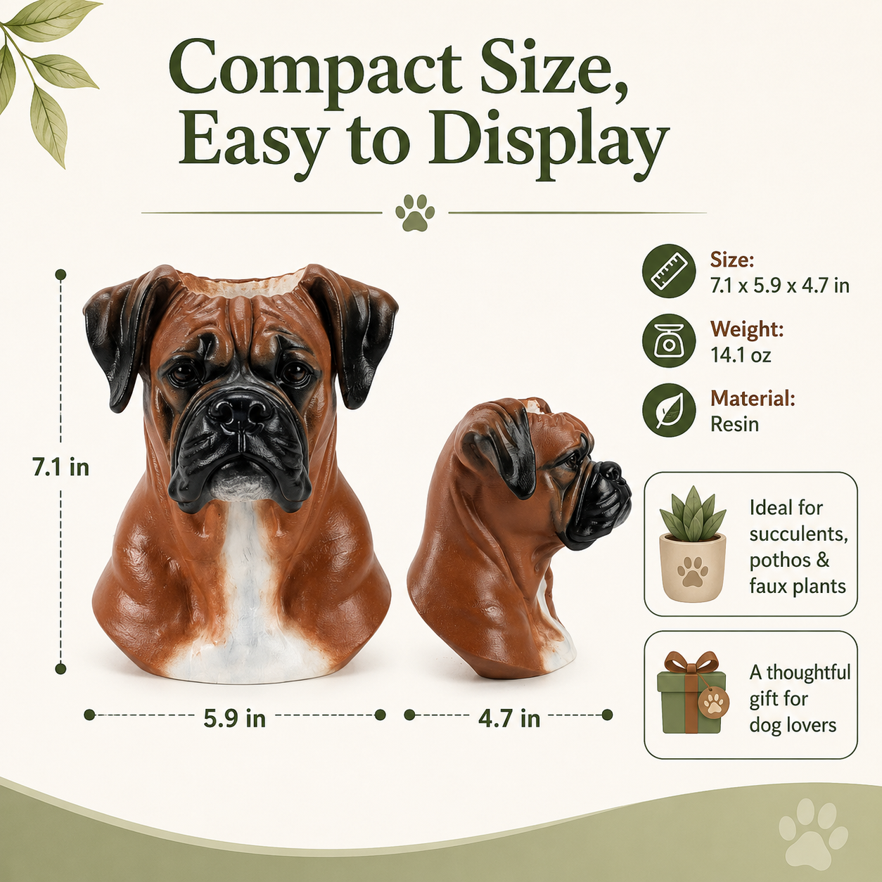 Lord Brutus Boxer Dog Planter for Dog Lovers