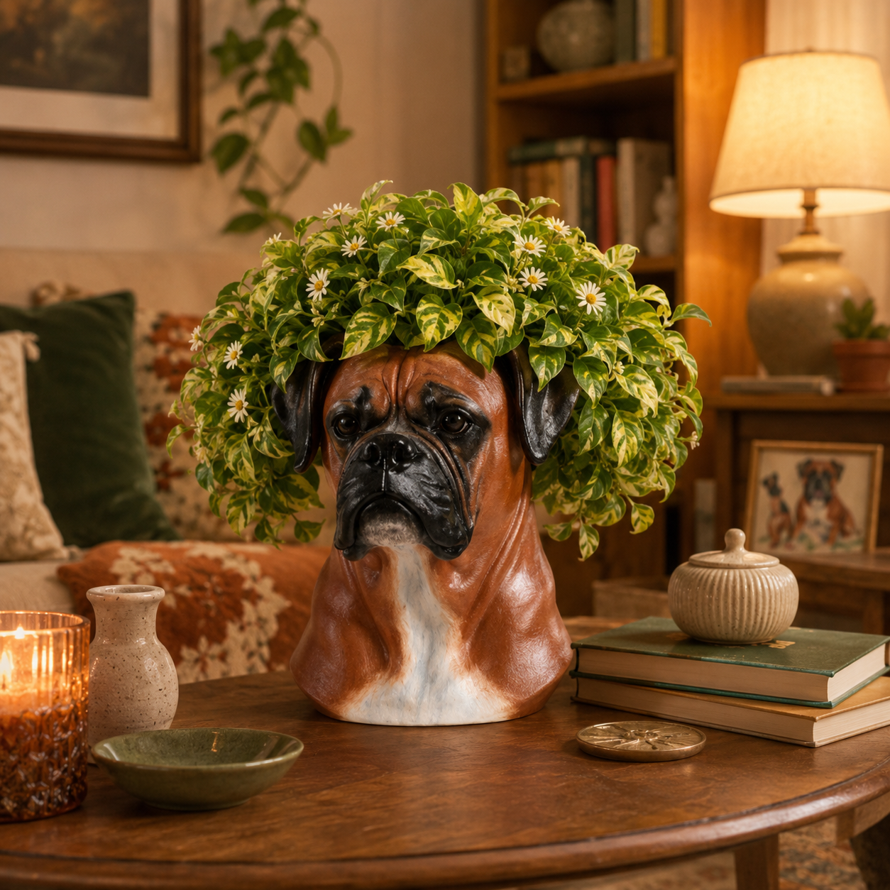 Lord Brutus Boxer Dog Planter for Dog Lovers