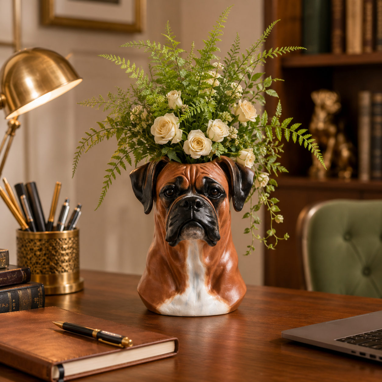 Lord Brutus Boxer Dog Planter for Dog Lovers