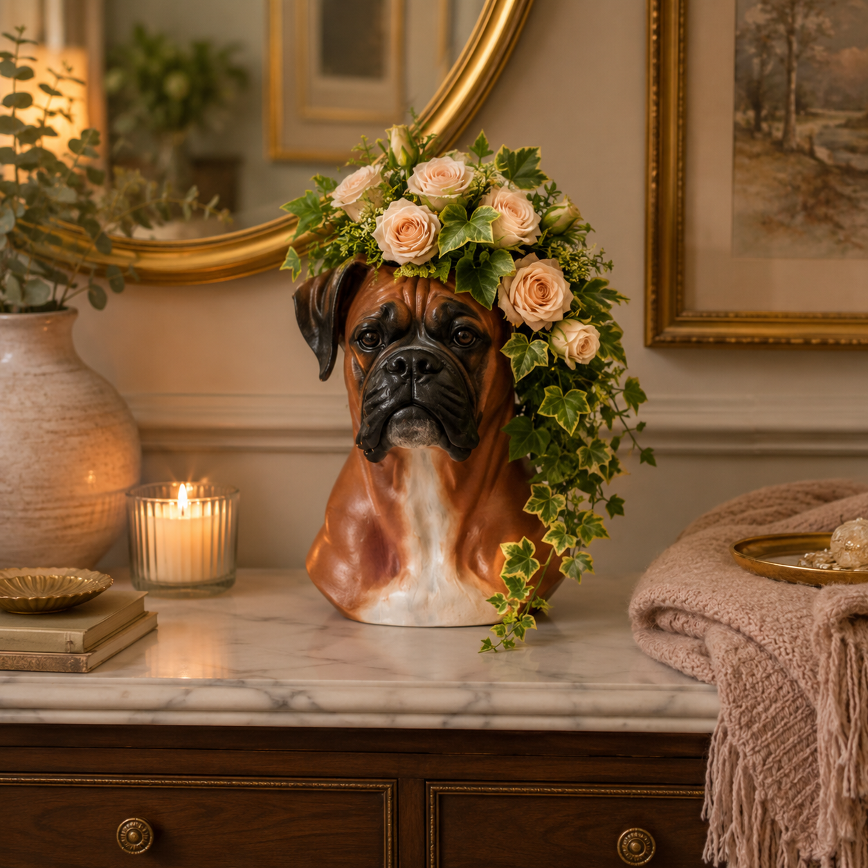 Lord Brutus Boxer Dog Planter for Dog Lovers