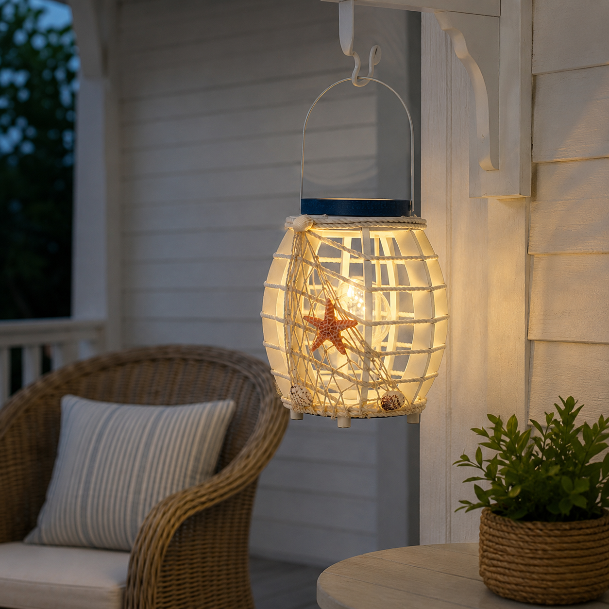 Coastal Seashell LED Lantern