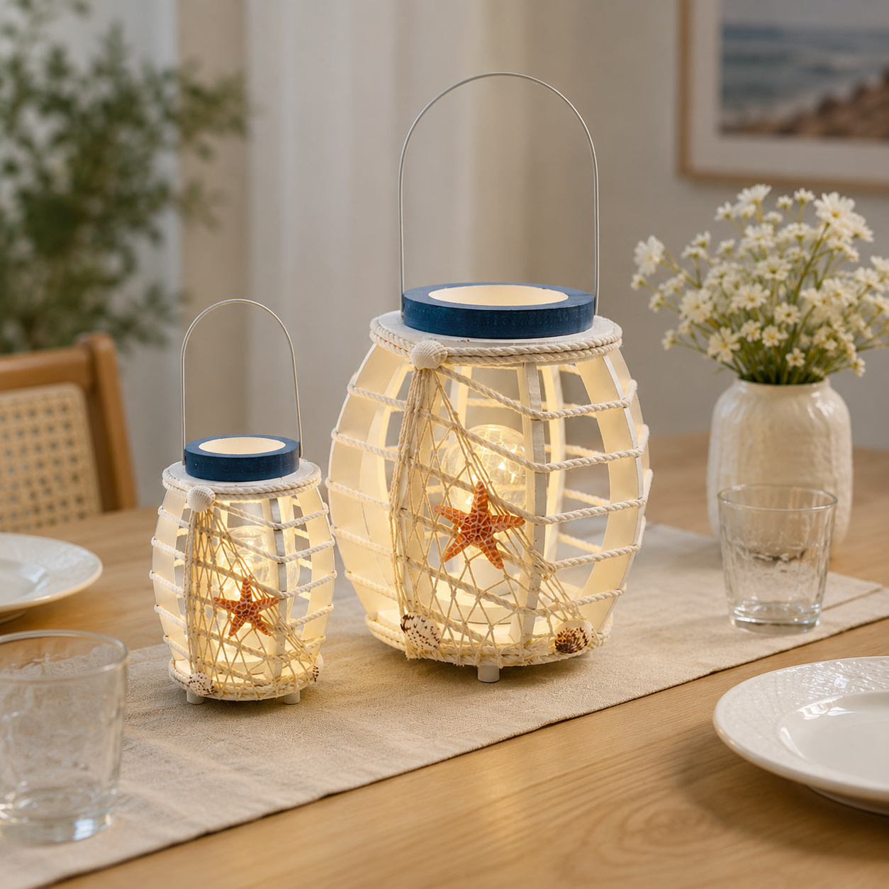 Coastal Seashell LED Lantern