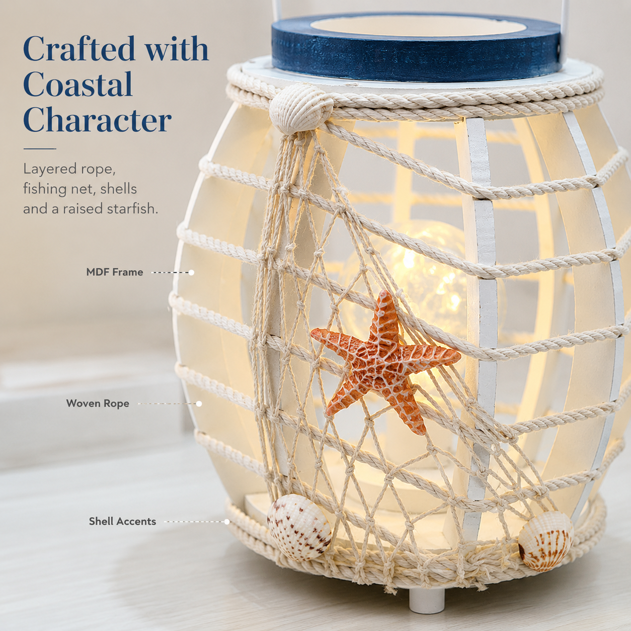 Coastal Seashell LED Lantern