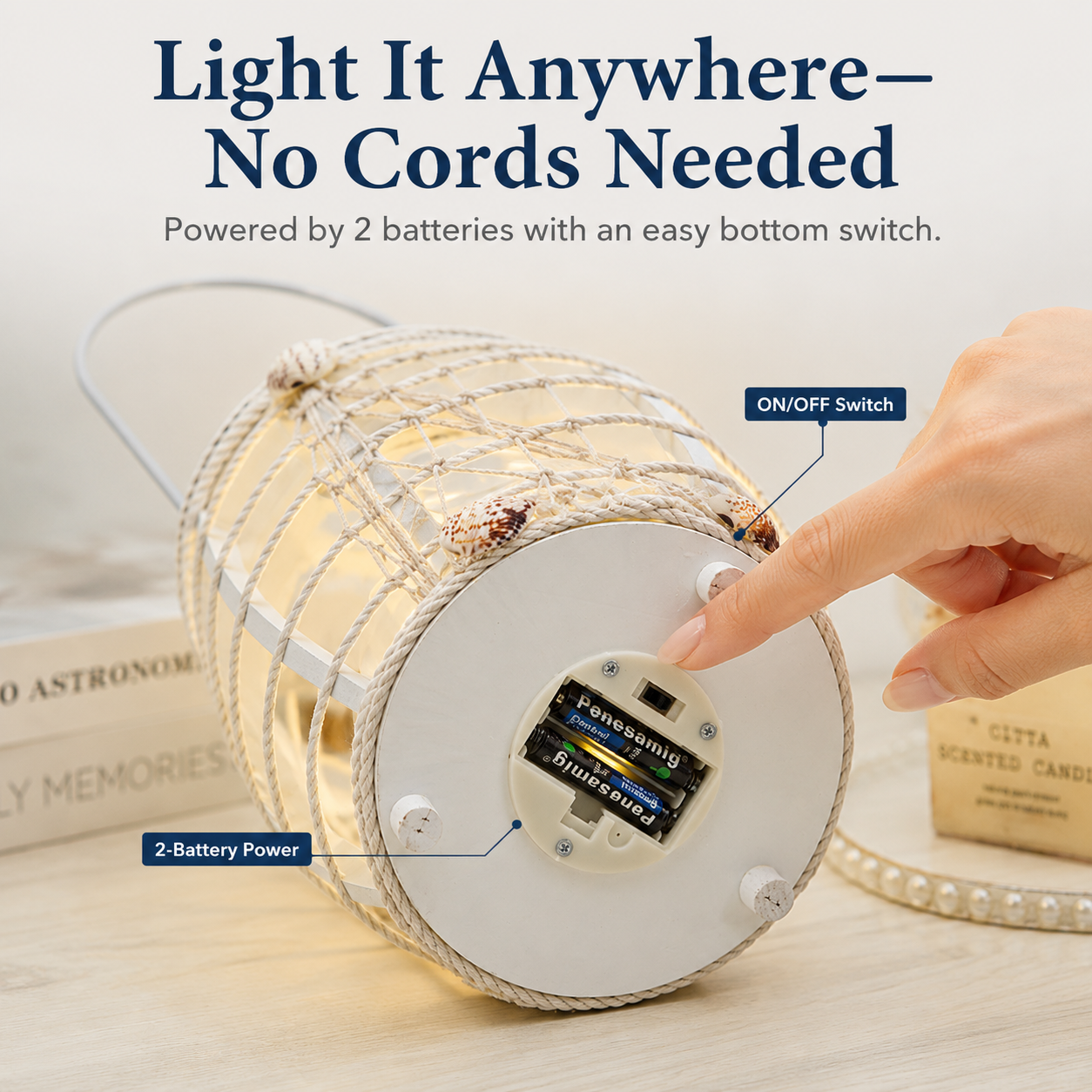 Coastal Seashell LED Lantern