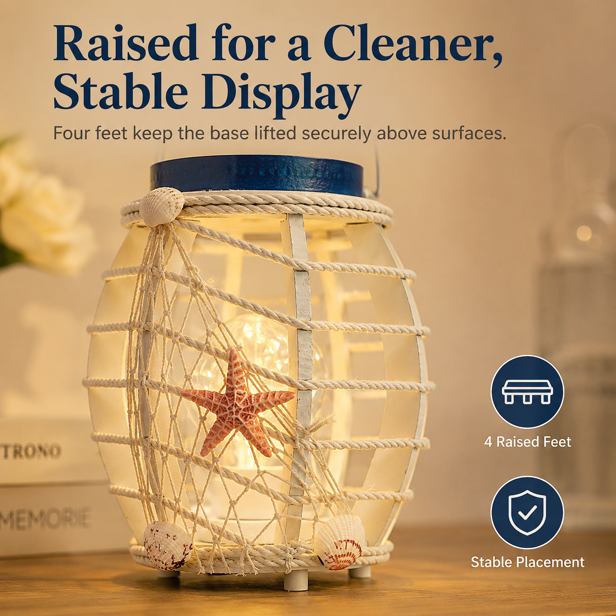 Coastal Seashell LED Lantern