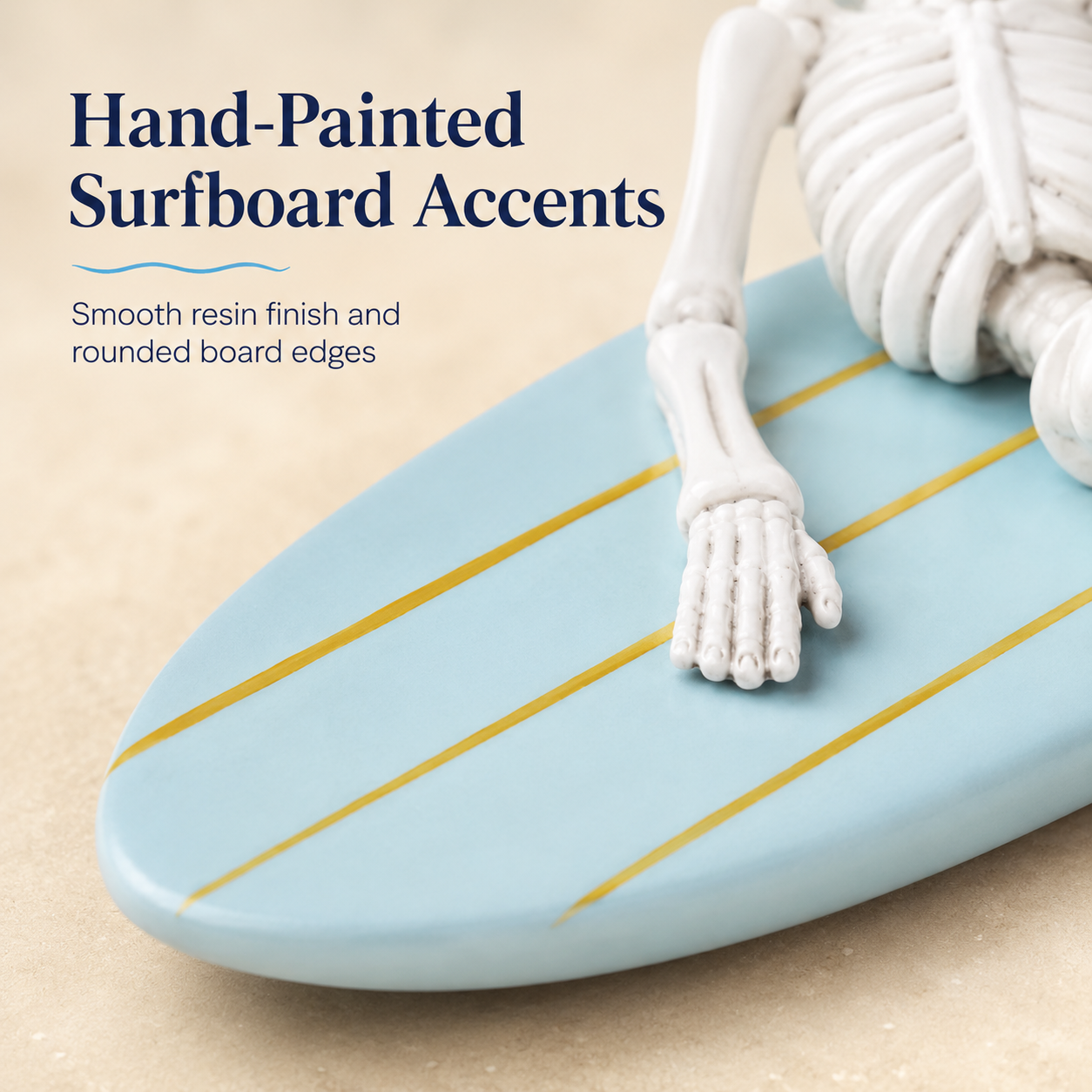 Cool Skeleton Surfboard Figurine