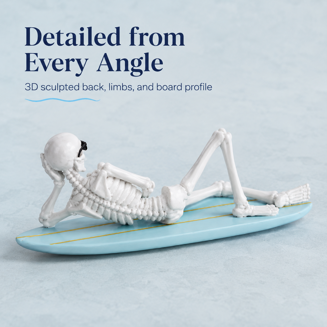 Cool Skeleton Surfboard Figurine