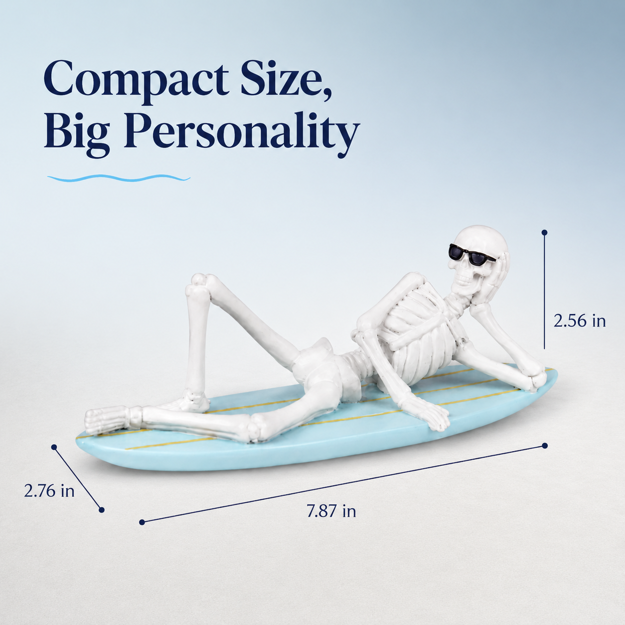 Cool Skeleton Surfboard Figurine